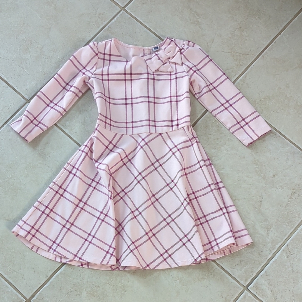 Janie and Jack Pink Checkered Riding Dress Girls Size 8